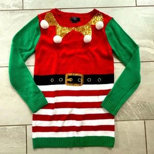 It's Our Time Sweaters Elf Ugly Christmas Sweater Dress Poshmark